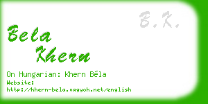 bela khern business card