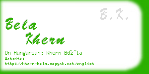 bela khern business card